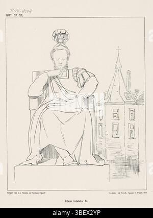 Den Haag, Nijhoff, Martinus, Arnhem, Thieme, Dirk Anthonie, Nederland, Spanier & Zn, Witwe Elias, Schmidt Crans, Johan Michaël, Fabius Cunctator Az., Spotprent, Den Haag, Niederlande, Spotprent . Plaat publiziert auf dem wöchentlichen de Nederlandsche Spectator, Nr. 29, 1877., Druck, Punktmuster, Abzüge, Frederik Müller Historieplaatken, Höhe 275 mm, Breite 215 mm, Niederländisch, 30-04-30 - 1830 1907-11-14, Drucker, 1877 - 1877, Papier, Lithografie (Tech), Drucker, Publikation (Event), Publikation, Nederlands, 1879, Verlag, Publikation (Veranstaltung), 26. 12. 1826. 1894. 024. Verlag Stockfoto