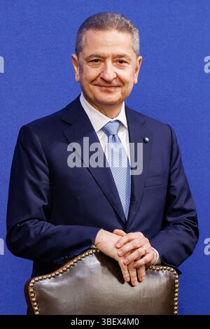 Roma, Italien. 30. Mai 2025. IL governatore Fabio Panetta durante la präsentazione della Relazione annuale della Banca d'Italia, Roma, Venerdì 30 Maggio 2025 (Foto Roberto Monaldo/LaPresse) Gouverneur Fabio Panetta während der Präsentation des Jahresberichts der Bank von Italien, Rom, Freitag, 30. Mai 2025 (Foto: Roberto Monaldo/LaPresse) Credit: LaPresse/Alamy Live News Stockfoto