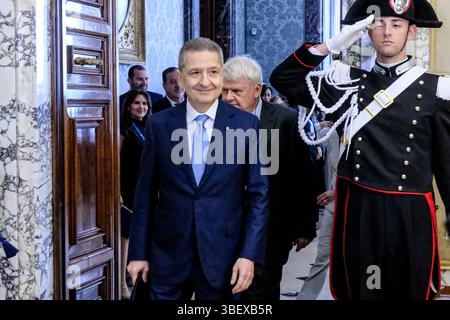 Roma, Italien. 30. Mai 2025. Fabio Panetta, Governatore Banca d'Italia, in occasione della relazione annuale sul 2024 della Banca d' Italia, thouazioni finali del Governatore. Roma, Venerdì 30 Maggio 2025 (Foto Mauro Scrobogna/LaPresse) Fabio Panetta, Gouverneur der Bank von Italien, anlässlich des Jahresberichts 2024 der Bank von Italien, abschließende Überlegungen des Gouverneurs. Rom, Freitag Mai 30 2025. (Foto: Mauro Scrobogna/LaPresse) Credit: LaPresse/Alamy Live News Stockfoto