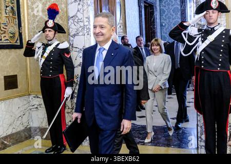 Roma, Italien. 30. Mai 2025. Fabio Panetta, Governatore Banca d'Italia, in occasione della relazione annuale sul 2024 della Banca d' Italia, thouazioni finali del Governatore. Roma, Venerdì 30 Maggio 2025 (Foto Mauro Scrobogna/LaPresse) Fabio Panetta, Gouverneur der Bank von Italien, anlässlich des Jahresberichts 2024 der Bank von Italien, abschließende Überlegungen des Gouverneurs. Rom, Freitag Mai 30 2025. (Foto: Mauro Scrobogna/LaPresse) Credit: LaPresse/Alamy Live News Stockfoto