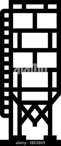Silo-Zement-Produktionslinie Icon-Vektor-Illustration Stock Vektor