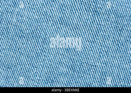 Detaillierte Ansicht der gewebten blauen Denim-Garne Stockfoto