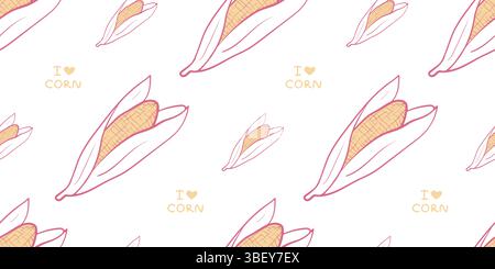 Ein nahtloses Gemüsemuster im handgezeichneten Doodle-Stil mit verschiedenen Gemüsesorten. Perfekt für digitale Hintergründe, Verpackungen, Geschenkpapier, Textil Stockfoto