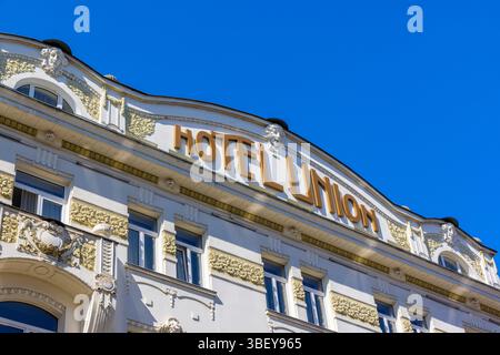 Das Art Nouveau Grand Hotel Union, Ljubljana, Slowenien, Osteuropa Stockfoto