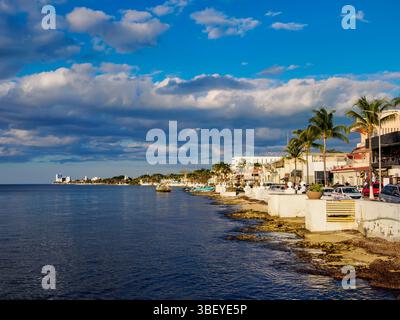 Uferpromenade von San Miguel de Cozumel, Cozumel Island, Quintana Roo State, Mexiko Stockfoto