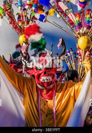 Karnevalsparade in der Xolotl Street, Oaxaca de Juarez, Oaxaca State, Mexiko Stockfoto