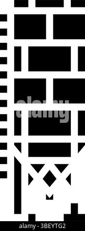 Silo-Zementproduktion Glyphe-Symbol-Vektor-Illustration Stock Vektor