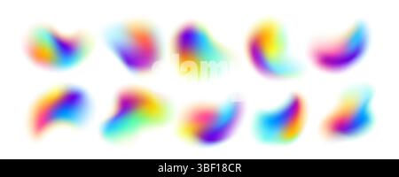 Abstrakte bunte Verlaufselemente Vektor-Illustration Hintergrund, der lebendige Formen darstellt, die sich lebendig über einer weißen Basis verschmelzen und modernes Design verbessern Stock Vektor