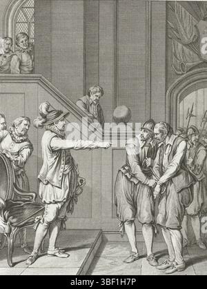 Buys, Jacobus, Buys, Nordholland, King, Theodoor, Bilder aus dem Leben von Prinz Willem I., 1568-1584, Prinz Willem feuerte den Zenddeling van Don Jan, Ao. 1577, Ein spanischsprachiger Hopper für die Orange brachte, 1577, Ein spanischsprachiger Hopper für den Prinzen von Orange, 1577. 18. Gesang, Druck, Historiker, Drucke, Frederik Müller Geschichtsprotokolle, Höhe 185 mm, Breite 150 mm, 02.02.3 - 1748 1829-01-31, Druckerei, 1785 - 1785, viertes Viertel 18. Jahrhundert, Papier, Ätzen, Ätzen, Werkkonzeption, Noord-Nederlands, 19. 11. 1724. 04. 1801, nach Entwurf durch Zwischendramatsm Stockfoto