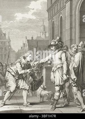 Buys, Jacobus, Buys, Nordholland, King, Theodoor, Bilder aus dem Leben von Prinz Willem I., 1568-1584, Prinz Willem gießt Goisniers mit seinem Kling, Ao. 1579 gibt der Orange Goignies sein Schwert, 1578, Goignies, freigelassen auf Bitten von Mondragon, erhält einen degen, 1578. Twente Vocals., Print, Historiker, Prints, Frederik Müller History Records, Höhe 185 mm, Breite 150 mm, 02.02.3 - 1748 1829-01-31, Printmaker, 1785 - 1785, viertes Viertel 18. Jahrhundert, Papier, Ätzen, Ätzen, Werkkonzeption, Noord-Nederlands, 19. 11. 1724. 04. 1801, nach Entwurf eines zwischengeschalteten Dramaturgen Stockfoto