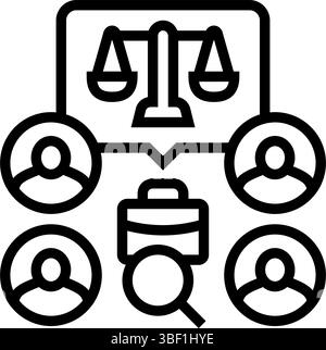 Diversität und Inklusion Einstellung Kopf Jagdlinie Symbol Vektor Illustration Stock Vektor