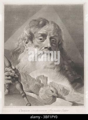 Venedig, Senat von Venedig, Venedig, Piazzetta, Giovanni Battista, Pitteri, Giovanni Marco, Omnim creaturarum Increatus Sator, Gott Vater mit Taube, rückseitig gestempelt, Druck, Höhe 435 mm, Breite 335 mm, Italienisch, 24. Mai 1702 - 1786-08-04, Druckerei, 1712 - 1786, Papier, Gravur, Gravur (Druckverfahren), 13. Februar 1682 - 29. April 1754, danach, Malen von, Lieferant der Berechtigung Stockfoto