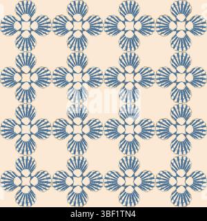 Abstrakte Aquarelle im Art-Deco-Stil Muscheln geometrische Formen nahtlose Muster Hintergrund. Handgezeichnete marineblaue Elemente mit goldener Linie. Aquarell Stockfoto
