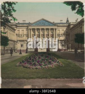 Brüssel, BW, Belgique, Brüssel. Palais de la Nation, der Palast der Nation in Brüssel, Brüssel, Verso - gedruckt, Stereogramm, Stereophoto, Fotos, 39., Recto - gedruckt, Höhe 89 mm, Breite 171 mm, Fotograf, 1898 - 1935, Fotopapier, Gelatinedruck, Handfarben Stockfoto