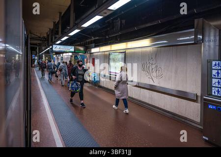 Die U-Bahn-Station Madou in Brusels, Belgien, 28. Mai 2025 Stockfoto