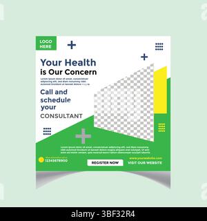 Modernes medizinisches Flyer Design für informierte Entscheidungen oder moderne Gesundheitsklinik Social Media Post Design Vorlage Stock Vektor