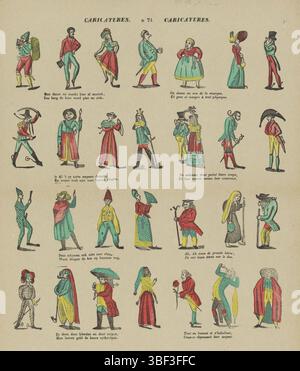 Europa, Turnhout, Beersmaens, Franciscus Antonius, Karikaturen, Europa, rückseitig - gestempelt, Blatt mit vier horizontalen Reihen mit insgesamt 28 Karikaturbildern. Unter jeder Reihe ein zweizeiliger Strophe in Niederländisch und Französisch. Nummeriert Mitte oben: n 74., Druck, Folk Prints, Drucke, Höhe 441 mm, Breite 345 mm, Publikation (Ereignis), Publikation, 1840-06-14 - 1897-01-25, Verlag, 1866 - 1902, Papier, Holzschnitt, Farben, Buchdruck, Bookprint, Printmaker, Printmaker Stockfoto