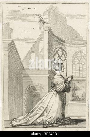 Louis XIII. (König von Frankreich), Saint-Igny, Jean de, Bosse, Abraham, Kostüme des französischen Adels in der Kirche, La Noblesse Francoise à l'Eglise, kniende französische Adlige, gekleidet nach der Mode von ca. 1630, vero - gestempelt, Kostümdrucke, Drucke, Höhe 154 mm, Breite 98 mm, Französisch, 1602 - 1676-02-14, Drucker, 1628 - 1629, Papier, Ätzen, Gravieren, Gravieren (Druckverfahren), Arbeitskonzeption, 1600 - 1647-11-09, nach Design, Publikation (Event), Publikation, Verlag, 1601-27 - 1643-05-14, Stockfoto