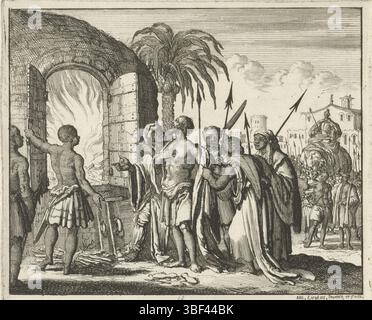 Amsterdam, Oossaan, Aart Dircksz., Amsterdam, Wybrants, Sander, Swart, Witwe Steven, Blom, Joannes, Bergh, Herman van den, Deyster, Jacobus van der, Luyken, Jan, Recto - Handschrift in Bleistift, Druck, Buchillustration, Drucke, Thomas, im Ofen gegossen, verso - gestanzt, 13, Höhe 121 mm, Breite 148 mm, Noord-Nederlands, 16. 04. 1649 - 05. 04. 1712, Druckerei, 1685 - 1685, Papier, Ätzen, Ätzen, Werkkonzeption, 1649-04-04-05, nach eigenem Entwurf, Publikation, Verlag, Publikation (Event), Publikation Stockfoto