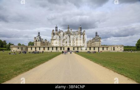 Chateau de Chambord, erbaut in der ersten Hälfte des 16. Jahrhunderts für König Francois I. im Renaissancestil, Département Loir-et-Cher, Centre-Val de Stockfoto
