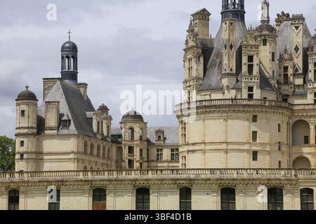 Chateau de Chambord, erbaut in der ersten Hälfte des 16. Jahrhunderts für König Francois I. im Renaissancestil, Département Loir-et-Cher, Centre-Val de Stockfoto