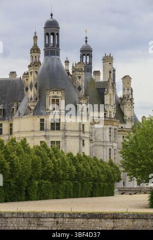 Chateau de Chambord, erbaut in der ersten Hälfte des 16. Jahrhunderts für König Francois I. im Renaissancestil, Département Loir-et-Cher, Centre-Val de Stockfoto