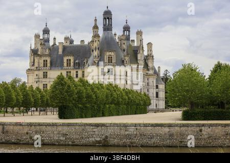 Chateau de Chambord, erbaut in der ersten Hälfte des 16. Jahrhunderts für König Francois I. im Renaissancestil, Département Loir-et-Cher, Centre-Val de Stockfoto