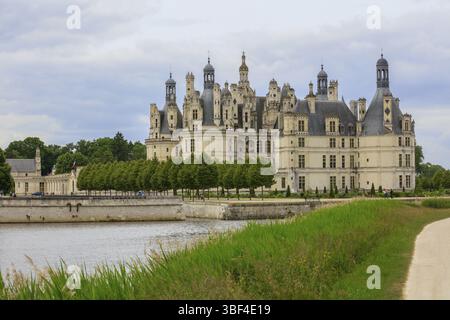 Chateau de Chambord, erbaut in der ersten Hälfte des 16. Jahrhunderts für König Francois I. im Renaissancestil, Département Loir-et-Cher, Centre-Val de Stockfoto