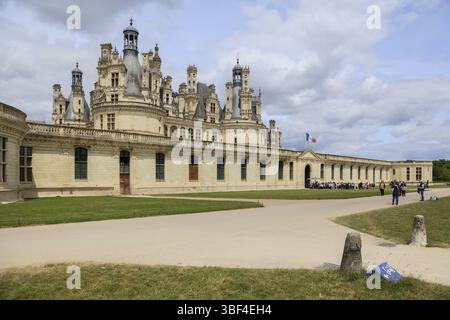 Chateau de Chambord, erbaut in der ersten Hälfte des 16. Jahrhunderts für König Francois I. im Renaissancestil, Département Loir-et-Cher, Centre-Val de Stockfoto