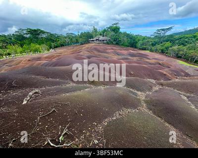 Chamarel Sieben Farbige Erde Mauritius Stockfoto