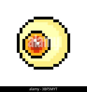 Menschlicher Augapfel im Pixel-Art-Stil Stock Vektor