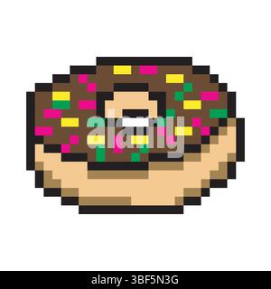 Donuts im Pixel-Art-Stil Stock Vektor