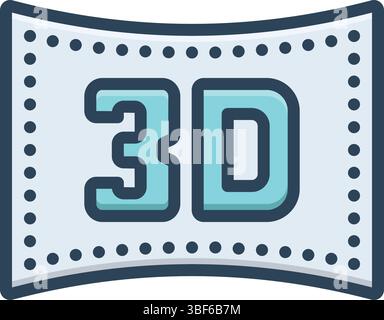 Symbol für 3D-Show, stereoskopisch Stock Vektor