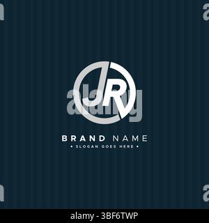 JR-Vektor-Logo-Vorlage – einfaches Symbol für Anfangsbuchstaben J und R Monogramm Stock Vektor