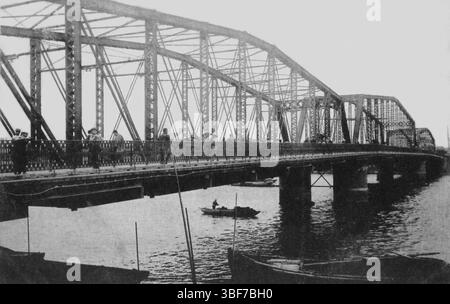 Vintage-Foto der Eitai-Brücke in Tokio, Japan - 1907-1918 Stockfoto