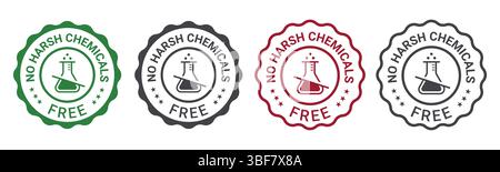 Kein Design-Set Mit Symbolen Für Aggressive Chemikalien Ohne Abzeichen Stock Vektor
