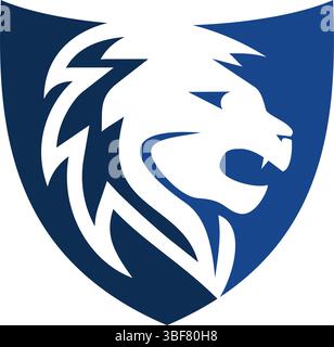 Vorlage für das Logo des Löwenschilds 1 Stock Vektor