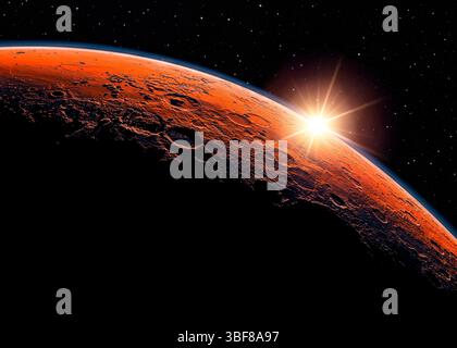 Der Mars Planet im Sonnensystem Stockfoto