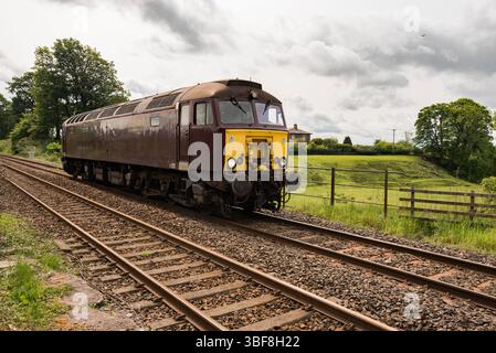 WCR Conwy Castle durchquert Long Preston nach dem Verlassen von Tornado in Hellifield....31. Mai 2025. Stockfoto