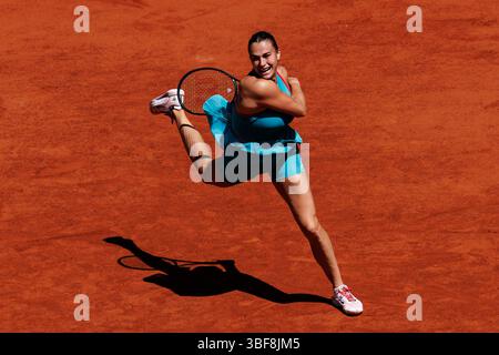 Paris, Frankreich. 30. Mai 2025. Aryna Sabalenka während des Roland Garros 2025. Quelle: Corleve/Alamy Live News Stockfoto