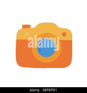 Farbenfrohe Vintage-Kamera-Vektor-Illustration, perfekt für Retro-Design-Projekte, Kunstdekor und Fotografie-Themen. Ideal für kreative digitale Anwendungen Stock Vektor