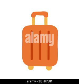 Moderne orange Koffer Vektor Illustration. Perfekt für Reise-, Urlaubs- und Tourismusprojekte. Lebendiges Gepäcksymbol, geeignet für Web und Print Stock Vektor