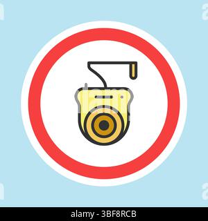 Video-Überwachungsaufkleber, CCTV-Kamera-Aufkleber Stock Vektor