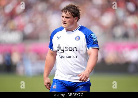 Bades Spandler Jasper während des Gallagher Premiership Matches im StoneX Stadium in London. Bilddatum: Samstag, 31. Mai 2025. Stockfoto