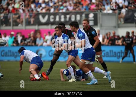 London, England, Großbritannien. 31. Mai 2025. Während des Spiels Saracens gegen Bath Rugby Gallagher Premiership Rugby im StoneX Stadium, London, England, Vereinigtes Königreich am 31. Mai 2025 Credit: Cat Goryn/Every Second Media Credit: Every Second Media/Alamy Live News Stockfoto