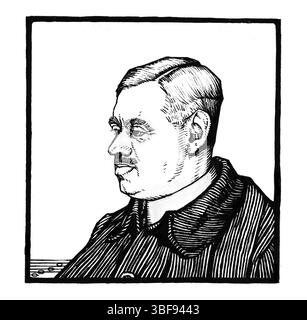 Getreue Reproduktion von Julie de Graags Porträt von 1917. Gemeinfreie Tintenzeichnung aus dem Kunstmuseum den Haag. High-Resolution für Bücher, Editorial, Drucke. M Stockfoto