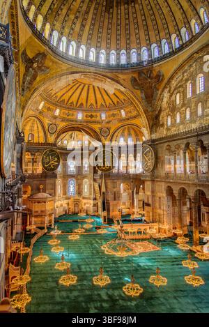 Das Innere der Hagia Sophia Grand Moschee, Istanbul Stockfoto
