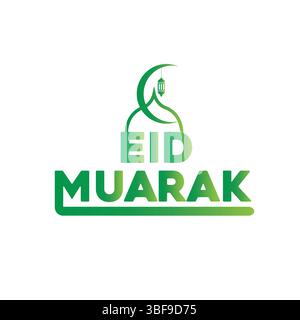EID Mubarak Wunschtypografie und Grußtext Stock Vektor