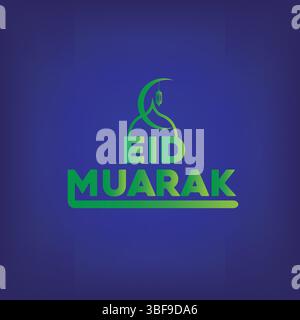 EID Mubarak Wunschtypografie und Grußtext Stock Vektor
