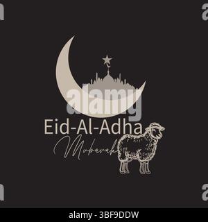 EID Al Adha Typografie Stock Vektor